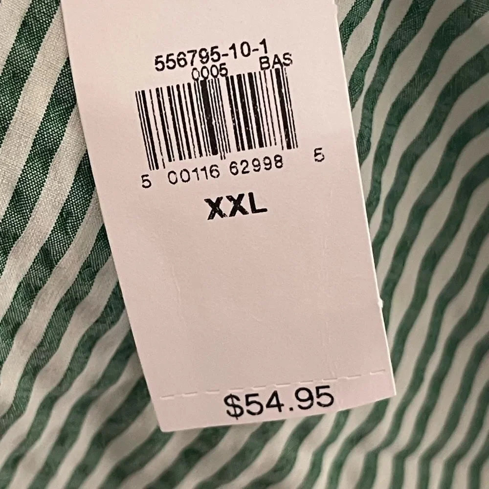 GAP Green and White Striped Men's Swim Board Shorts